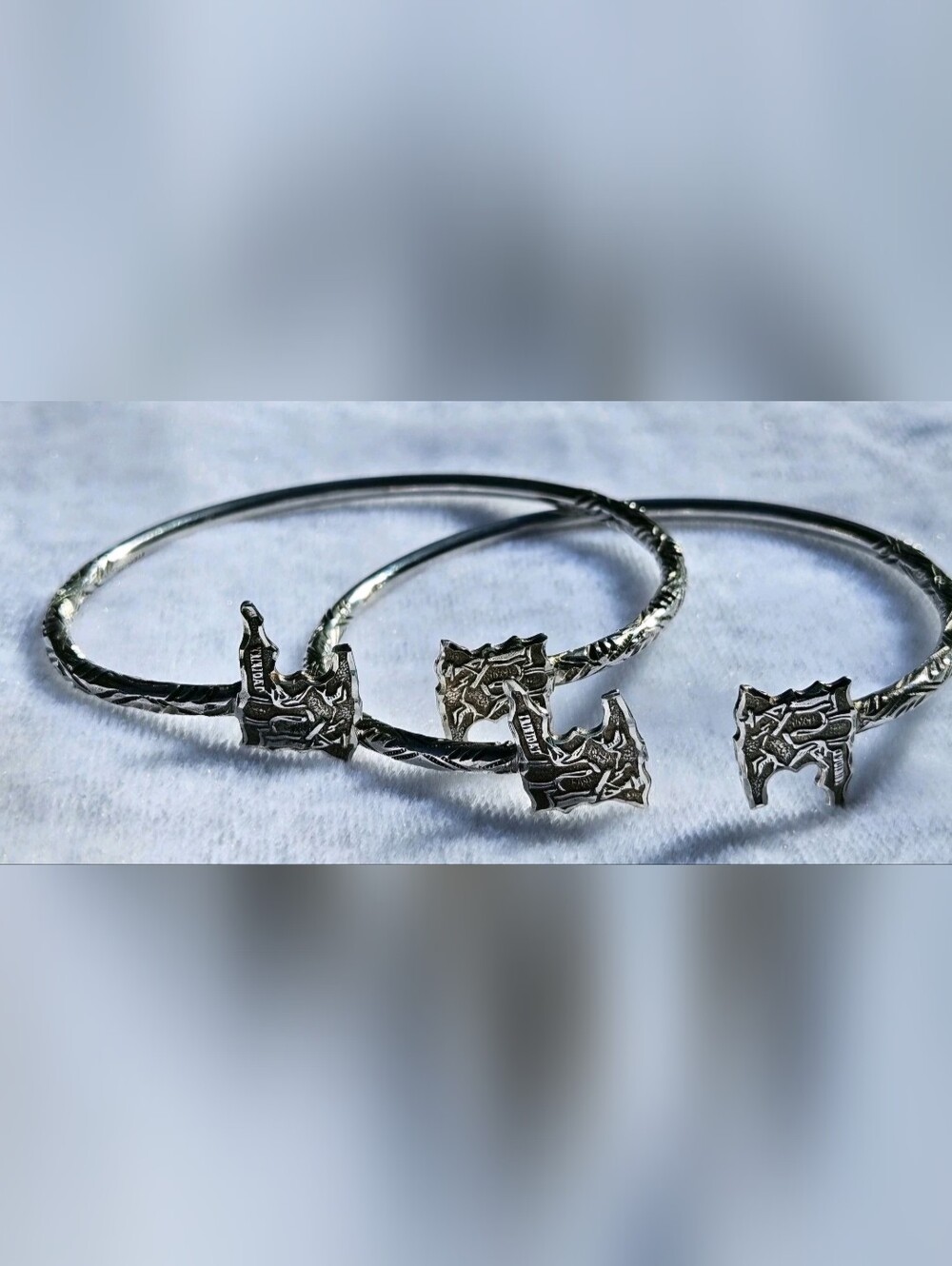 Vintage Trinidad Sterling Silver Bangle Bracelets Matching Pair 35g